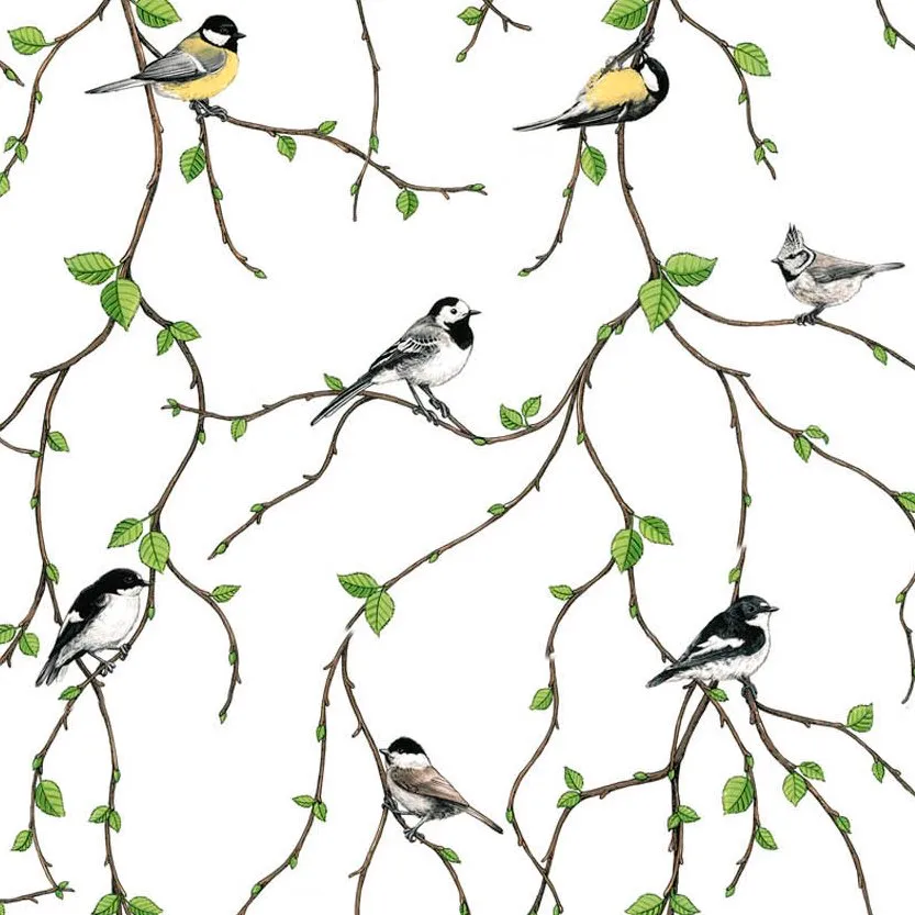 Fågelfest tyg, multi Arvidssons Textil