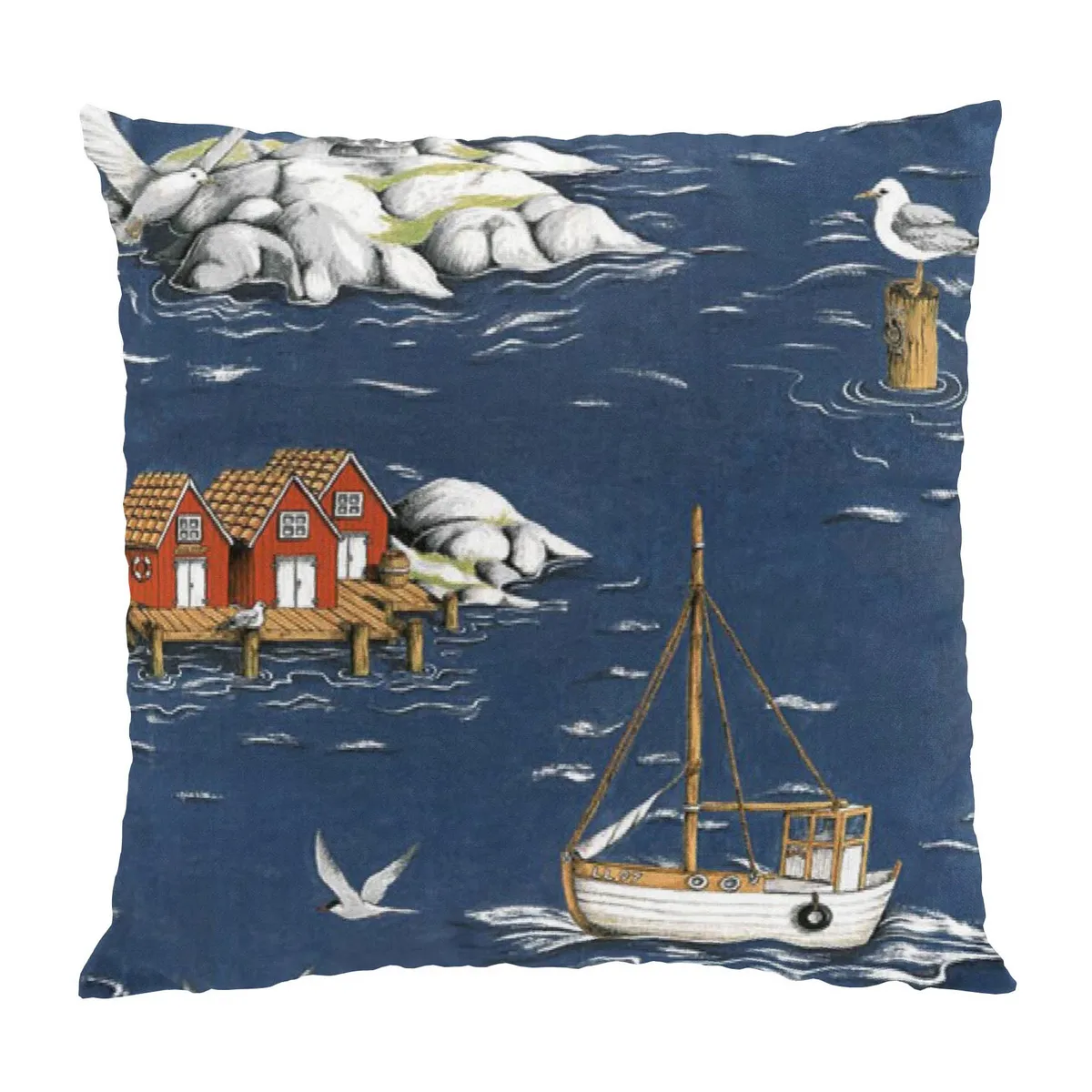 Arvidssons Textil Fiskeskär kuddfodral 47x47 cm Blå