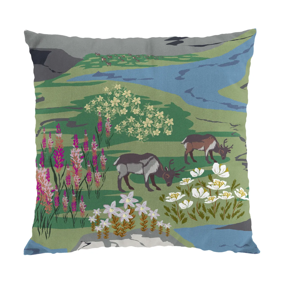 Arvidssons Textil Fjällängar kuddfodral 47x47 cm Grön