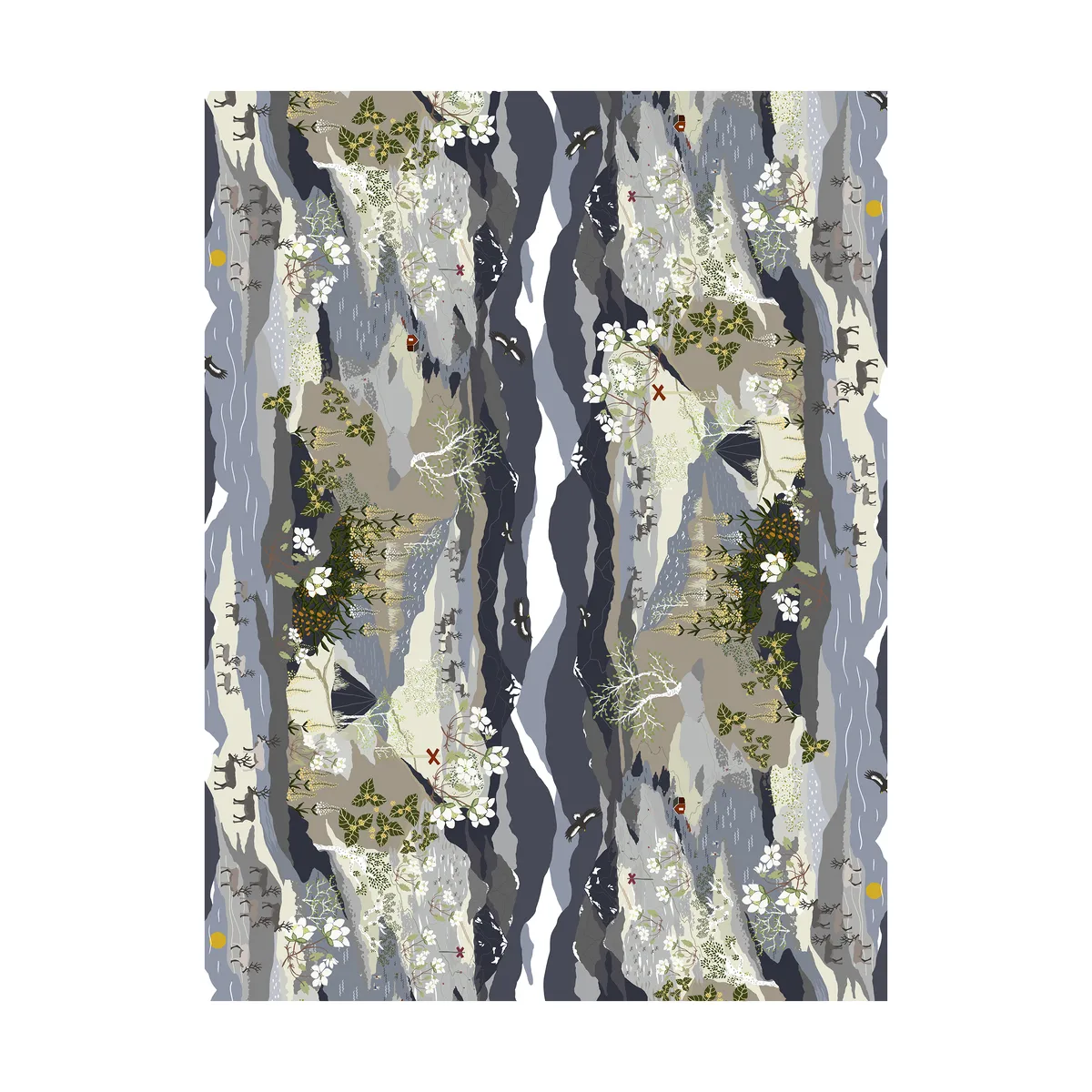 Arvidssons Textil Fjällvandring bård vaxduk Blå