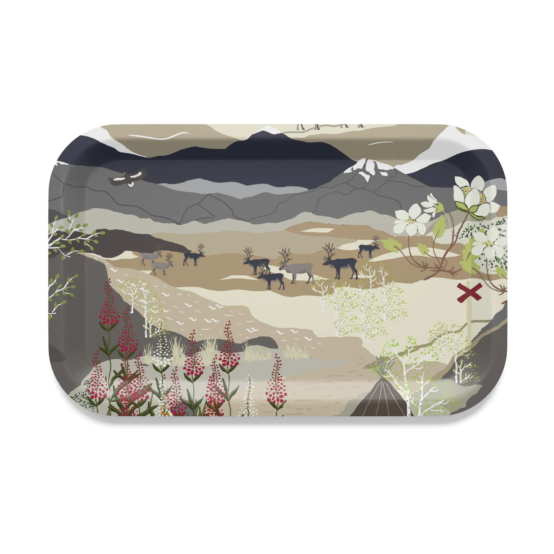 Fjällvandring bricka 21x33 cm, Beige Arvidssons Textil