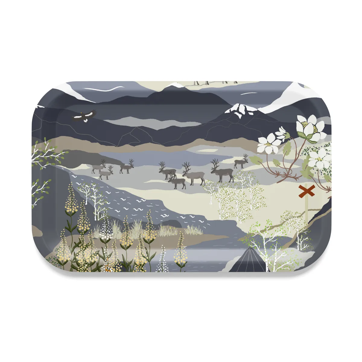 Arvidssons Textil Fjällvandring bricka 21x33 cm Blå