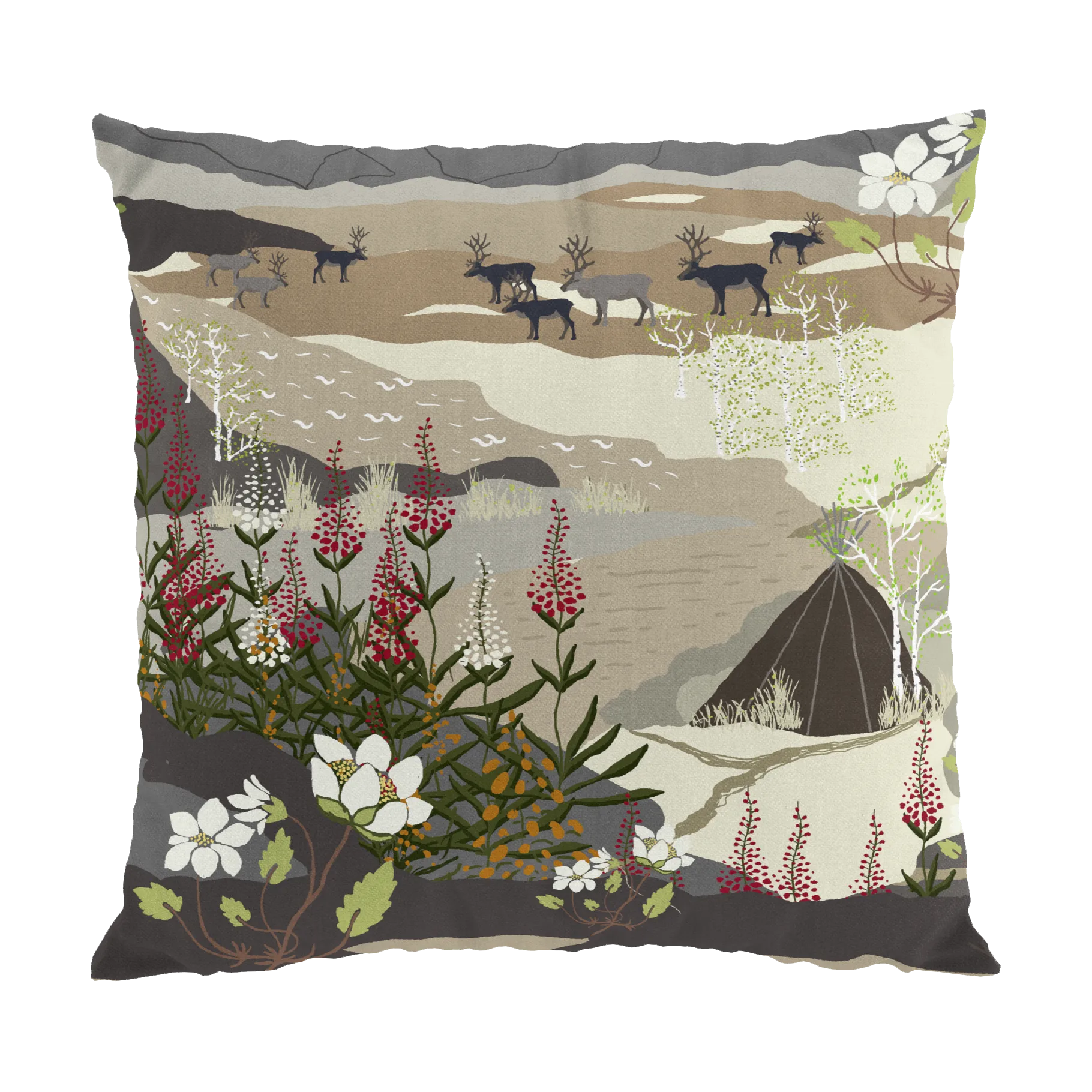 Fjällvandring kuddfodral 47x47 cm, Beige Arvidssons Textil