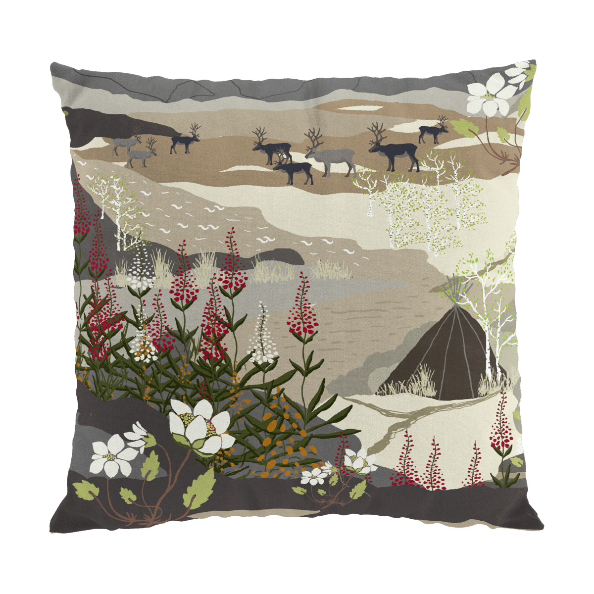 Arvidssons Textil Fjällvandring kuddfodral 47x47 cm Beige