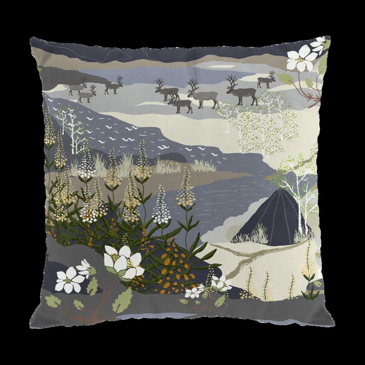 Arvidssons Textil Fjällvandring kuddfodral 47x47 cm Blå