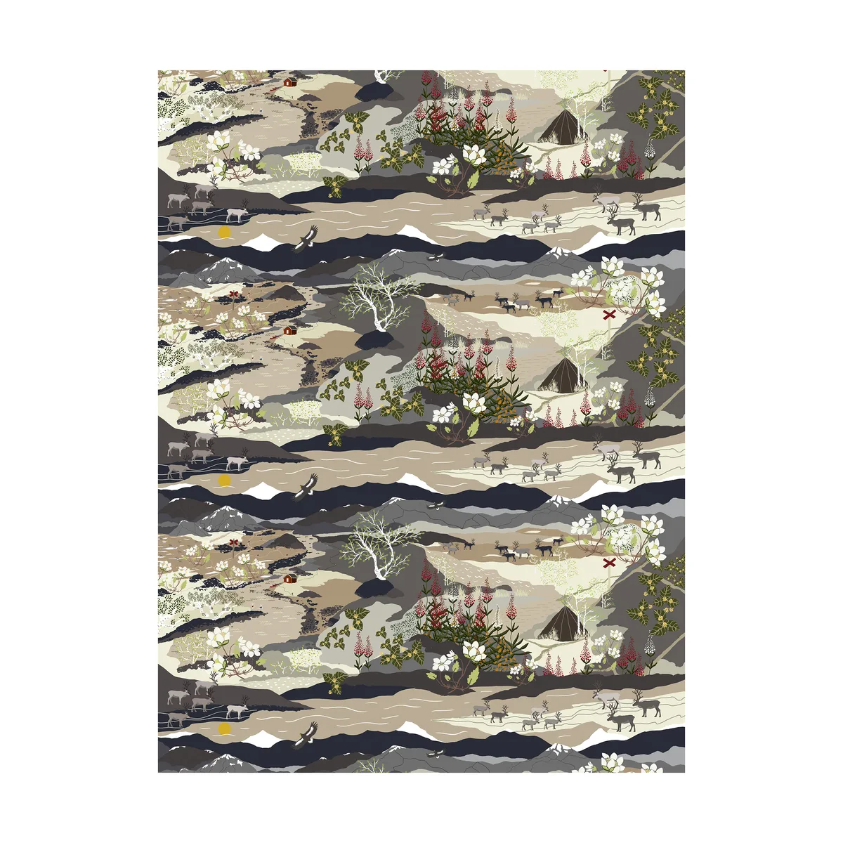 Arvidssons Textil Fjällvandring vaxduk Beige