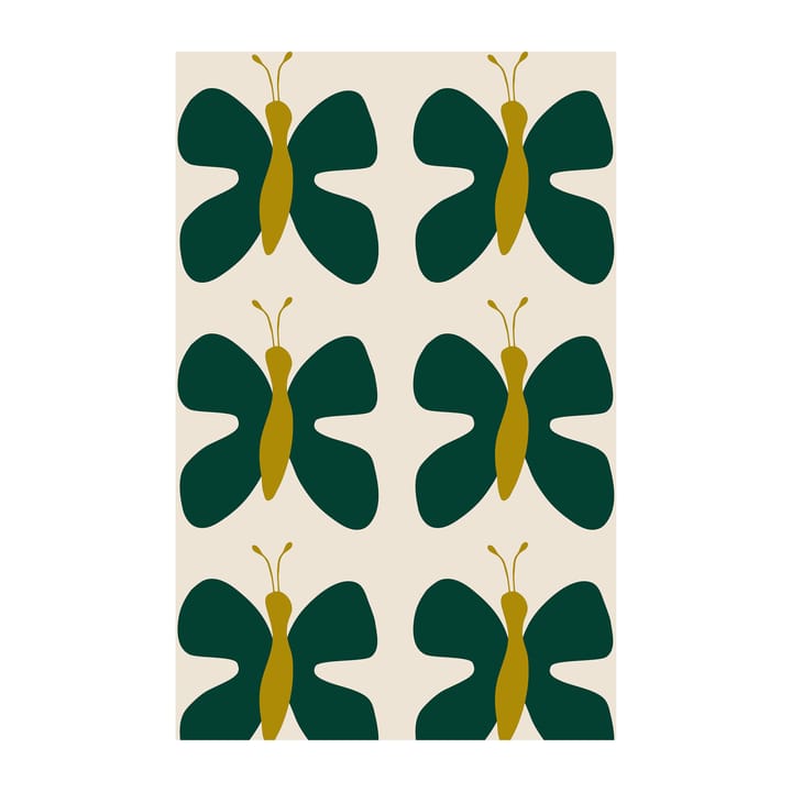 Fjäril tyg - Grön-gul - Arvidssons Textil
