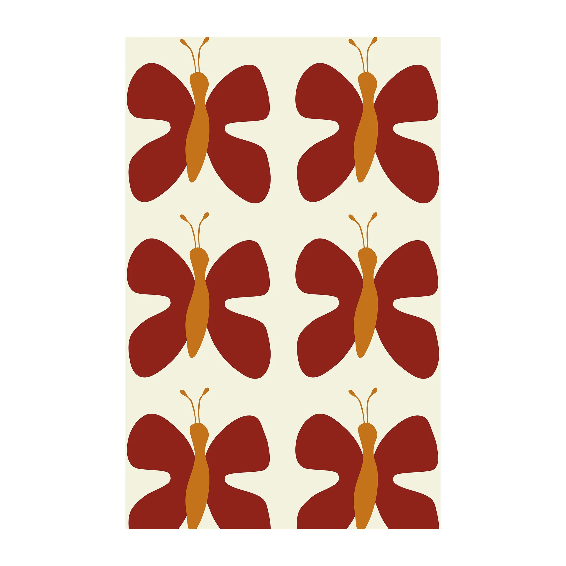 Fjäril tyg, Röd Arvidssons Textil