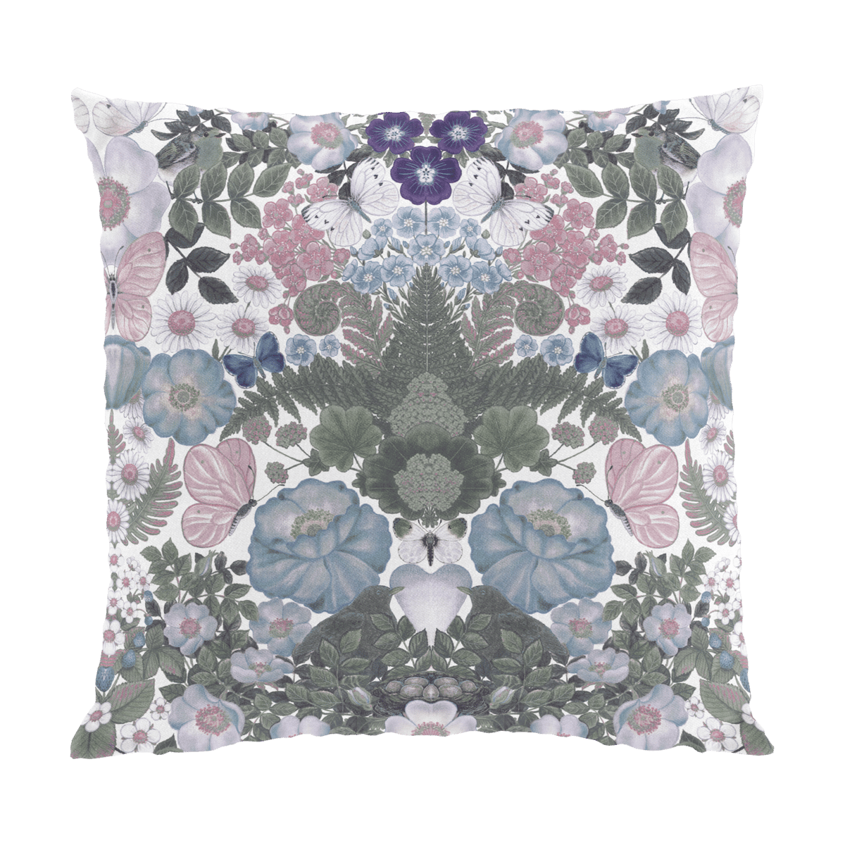 Arvidssons Textil Fjärilsblom kuddfodral 47x47 cm Turkos