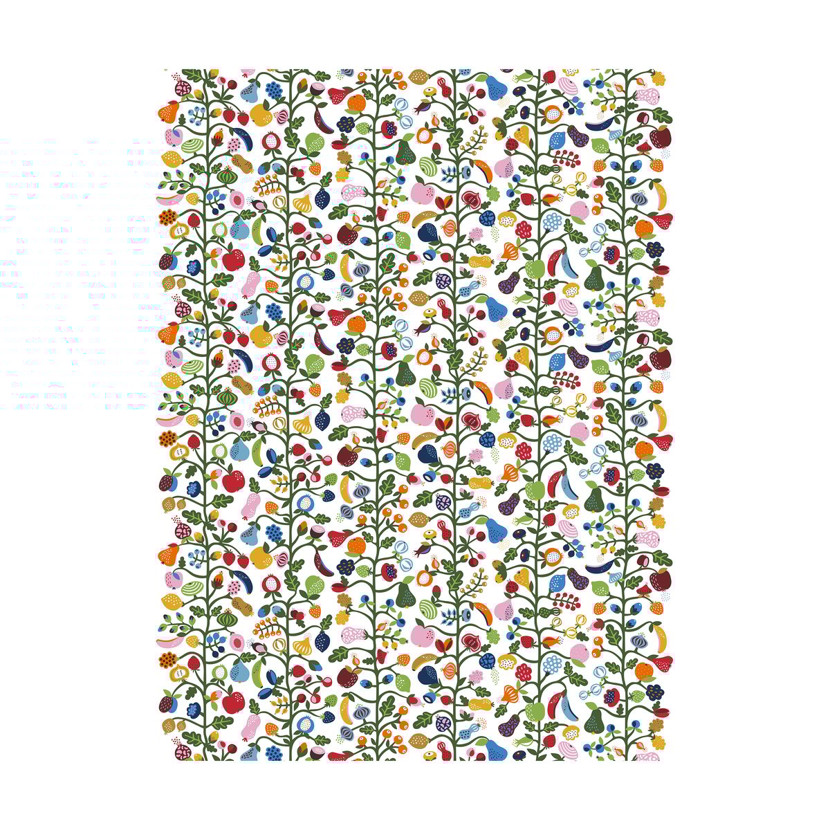 Arvidssons Textil Fruktträdgården tyg Multi | Skandinavisk Design | Tyger & Metervaror | Multi