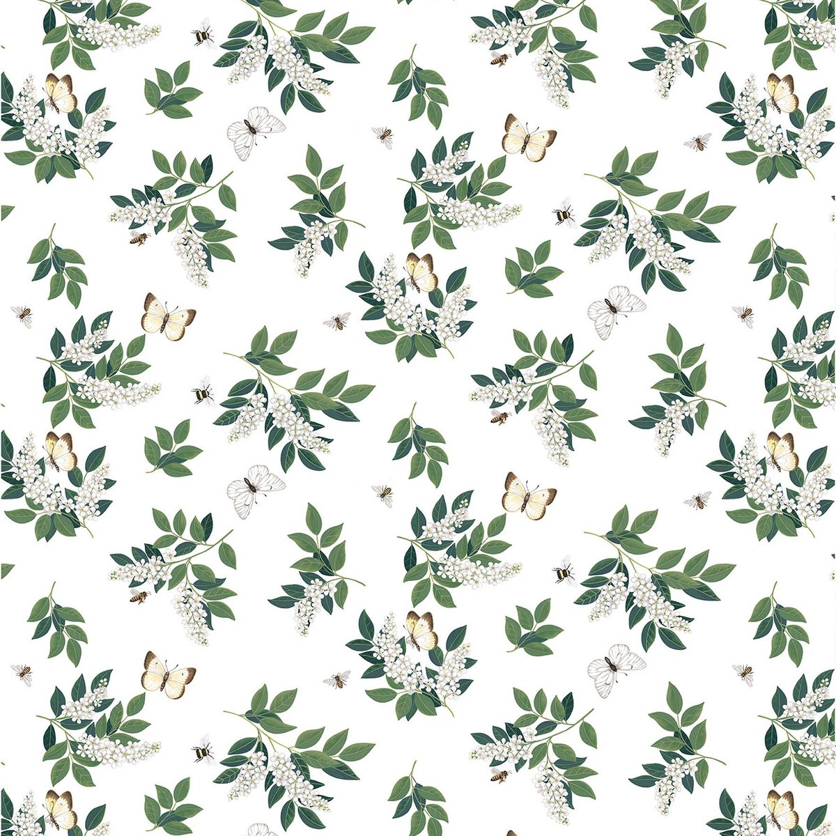Arvidssons Textil Häggå tyg Grön | Skandinavisk Design | Tyger & Metervaror | Grön