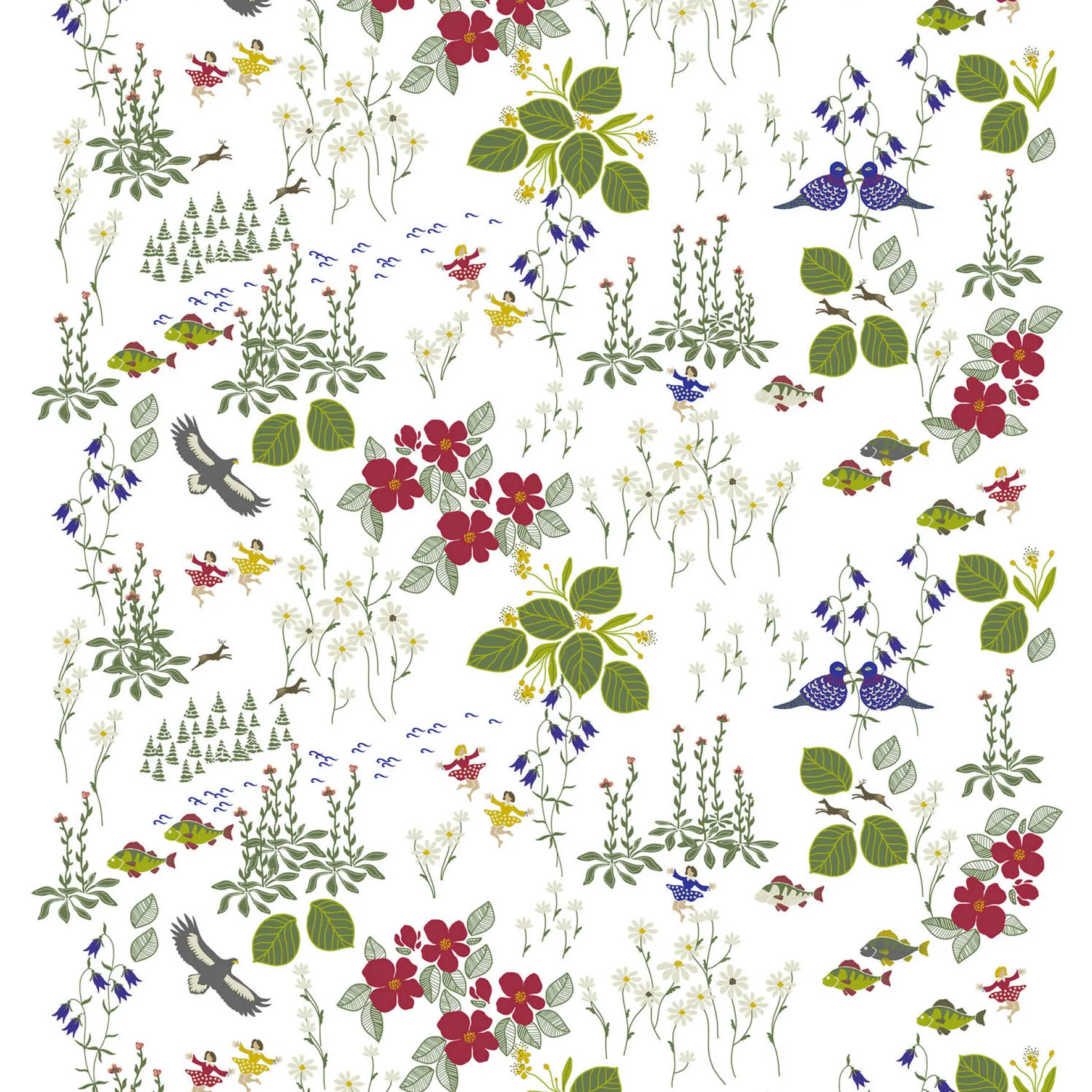 Himlajorden tyg, vit Arvidssons Textil