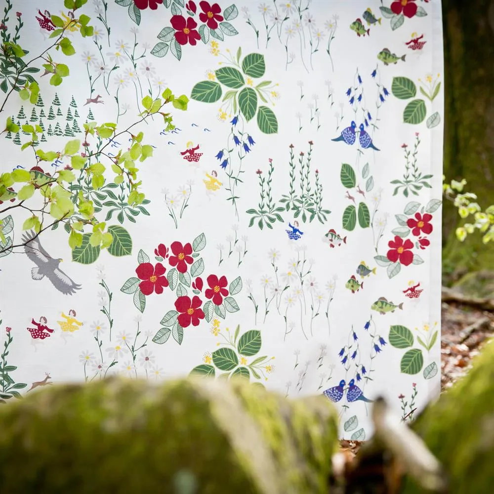 Himlajorden tyg, vit Arvidssons Textil
