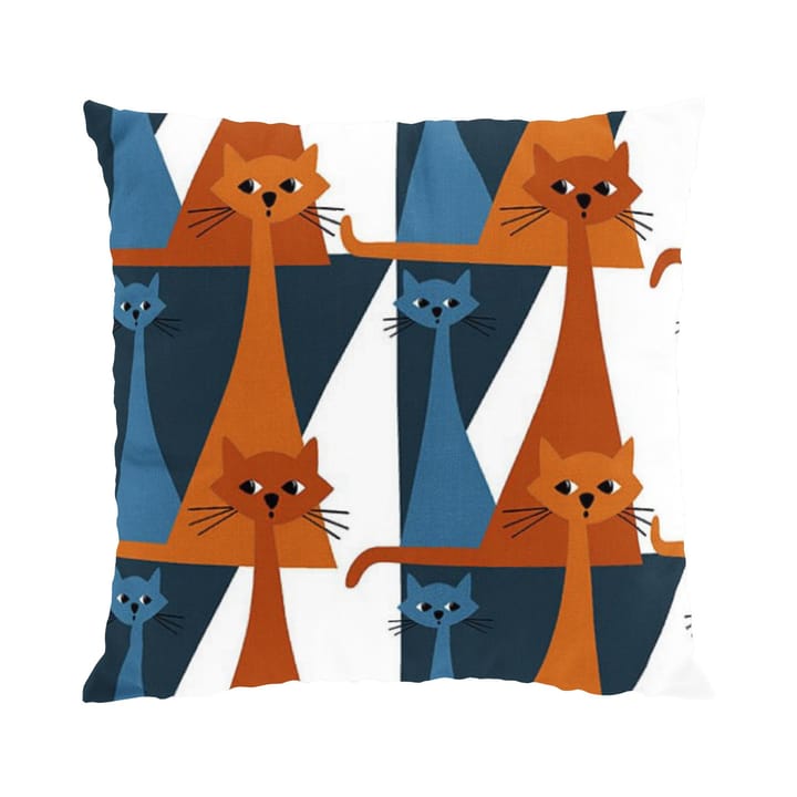 Kitty kuddfodral 47x47 cm - Blå-orange - Arvidssons Textil