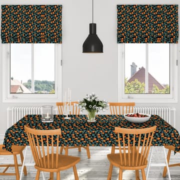 Klöveräng tyg - Orange-svart - Arvidssons Textil