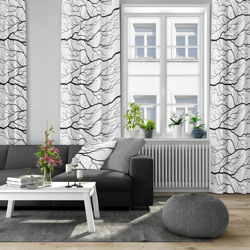 Kvisten tyg, svart-vit Arvidssons Textil