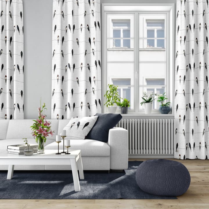 Ladusvalor tyg, vit Arvidssons Textil