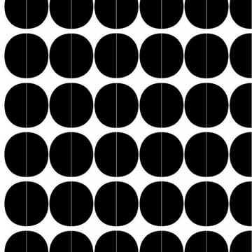 Lane tyg - svarta cirklar - Arvidssons Textil