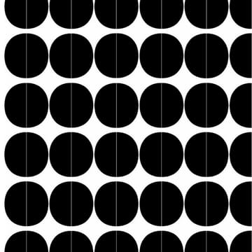 Lane tyg - svarta cirklar - Arvidssons Textil