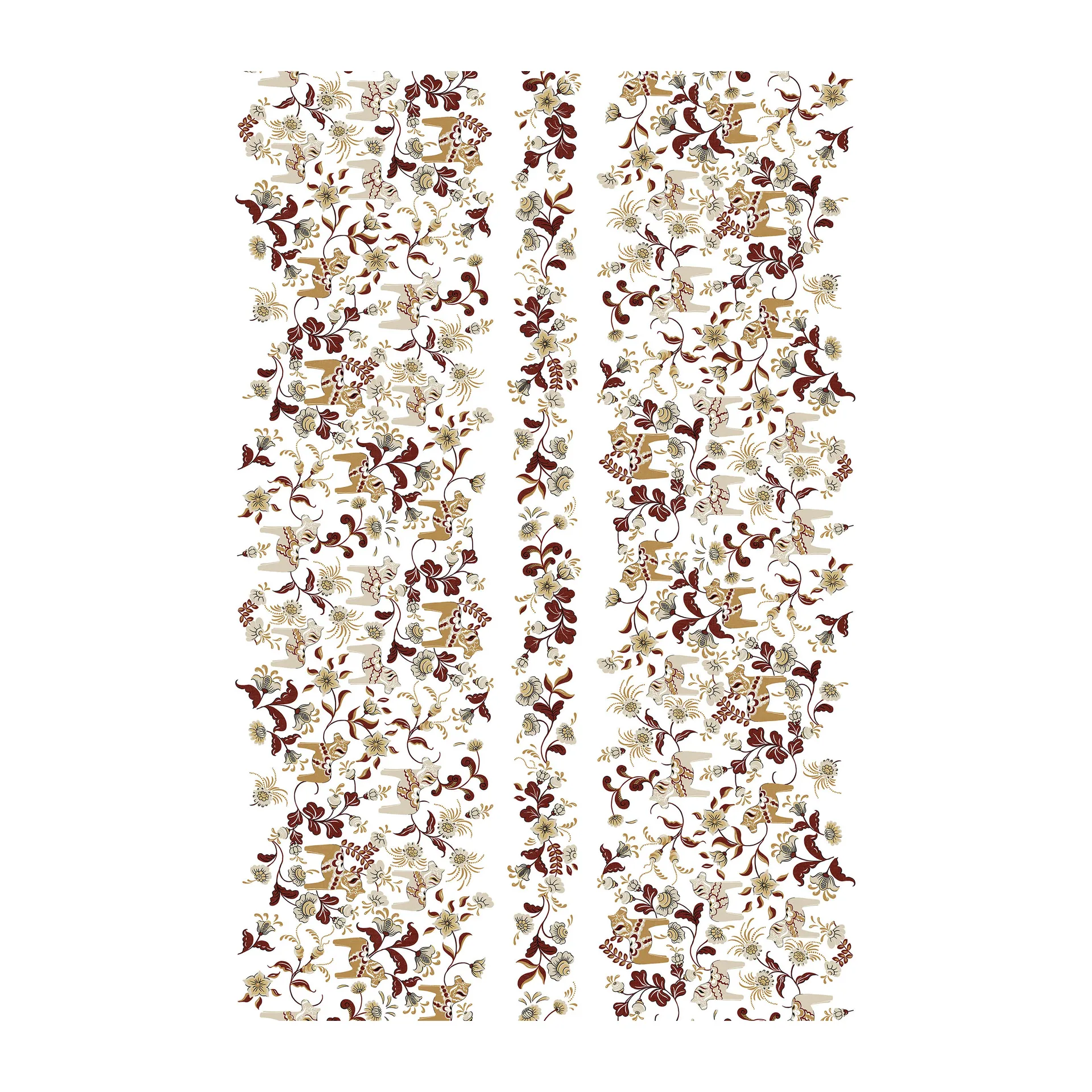 Leksand Bård tyg, Röd-Beige Arvidssons Textil