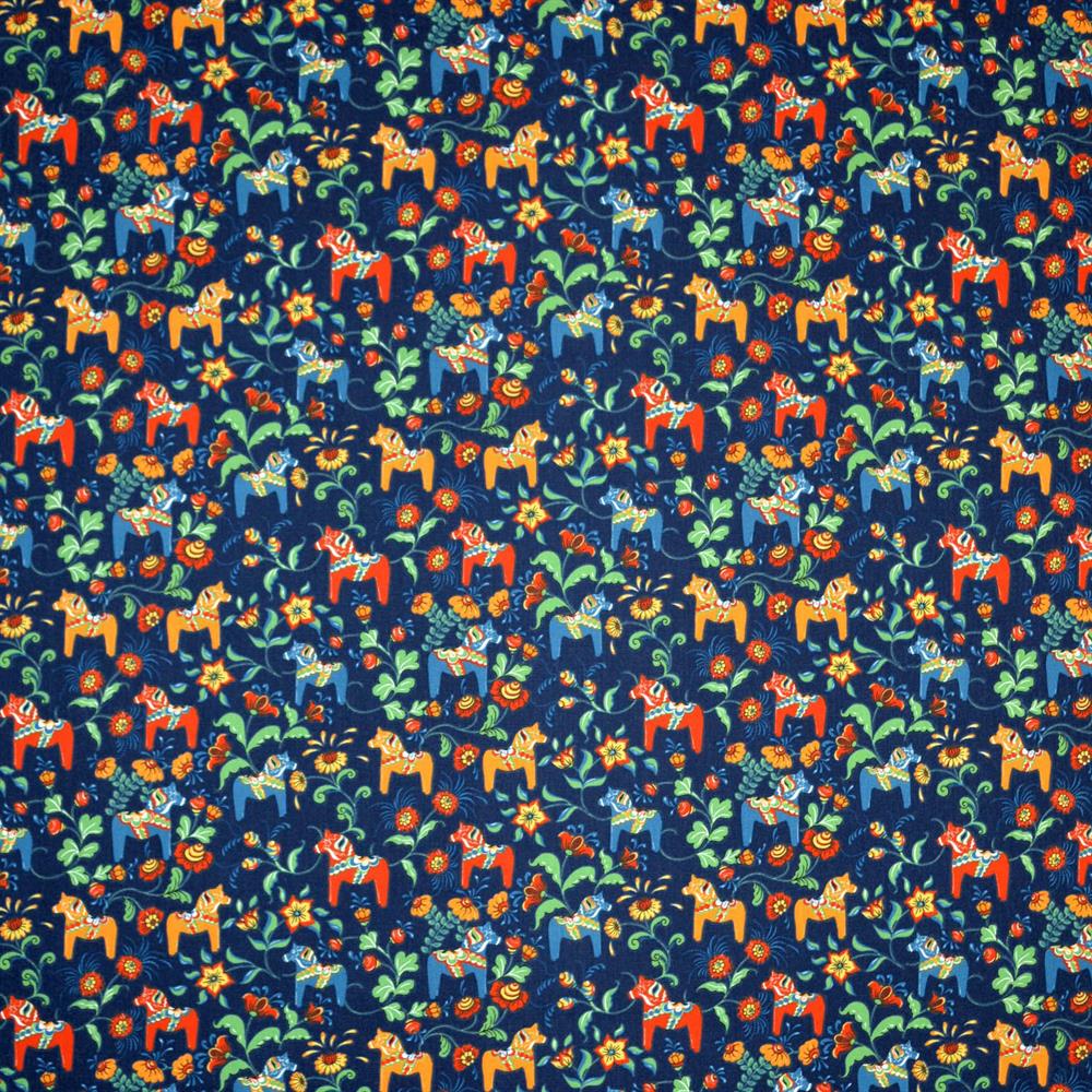 Arvidssons Textil Leksand mini tyg blå | Skandinavisk Design | Tyger & Metervaror | Blå