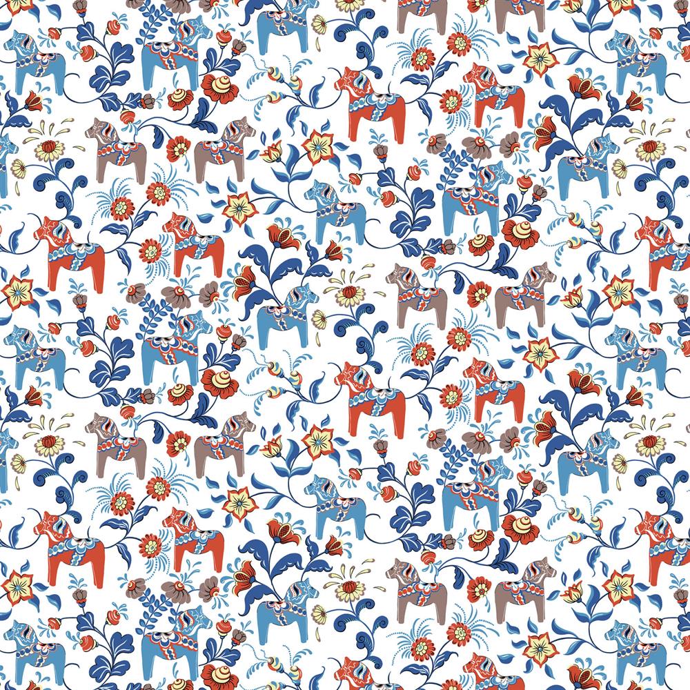 Arvidssons Textil Leksand tyg vit | Skandinavisk Design | Tyger & Metervaror | Orange