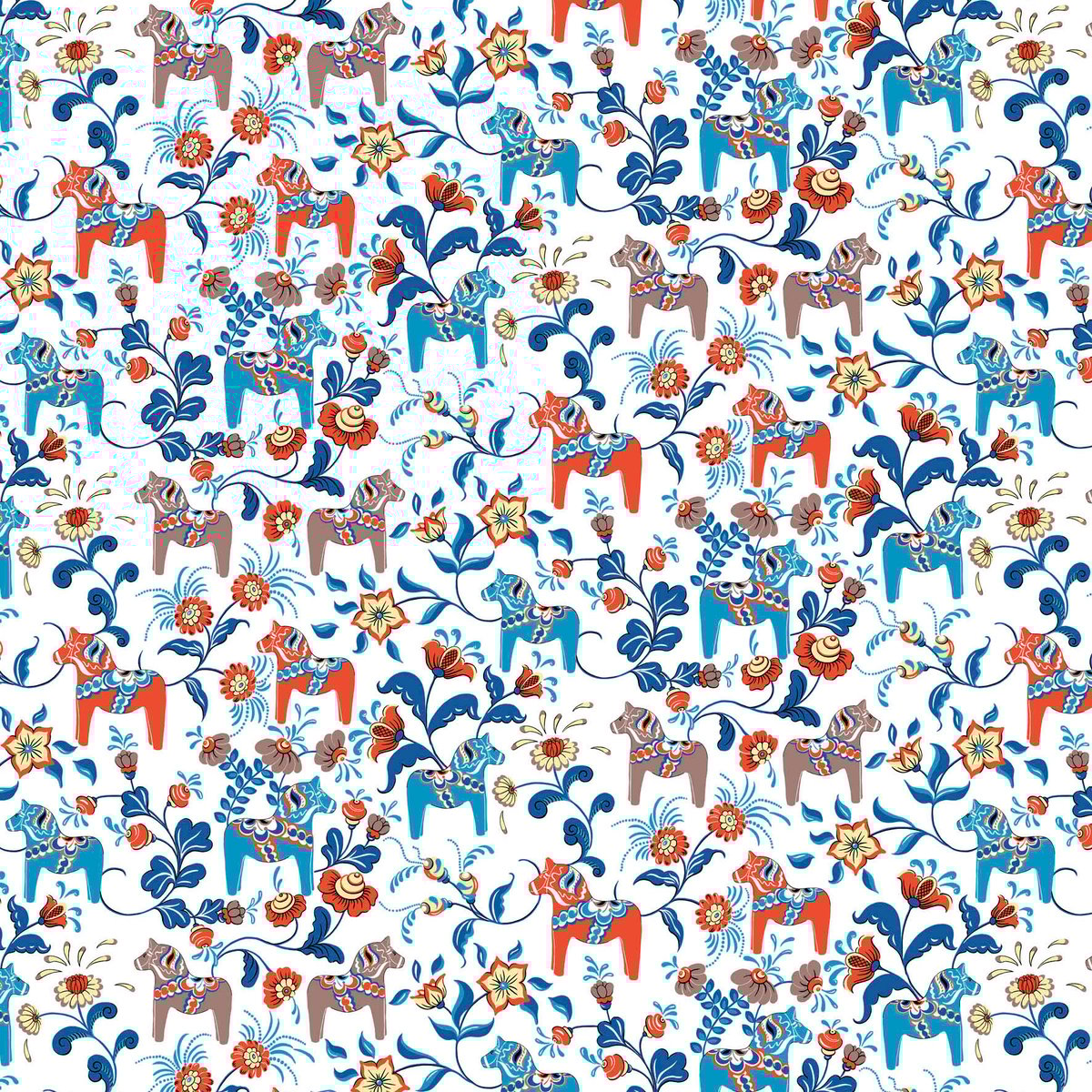 Arvidssons Textil Leksand vaxduk Blå-orange | Skandinavisk Design | Vaxdukar | Multi