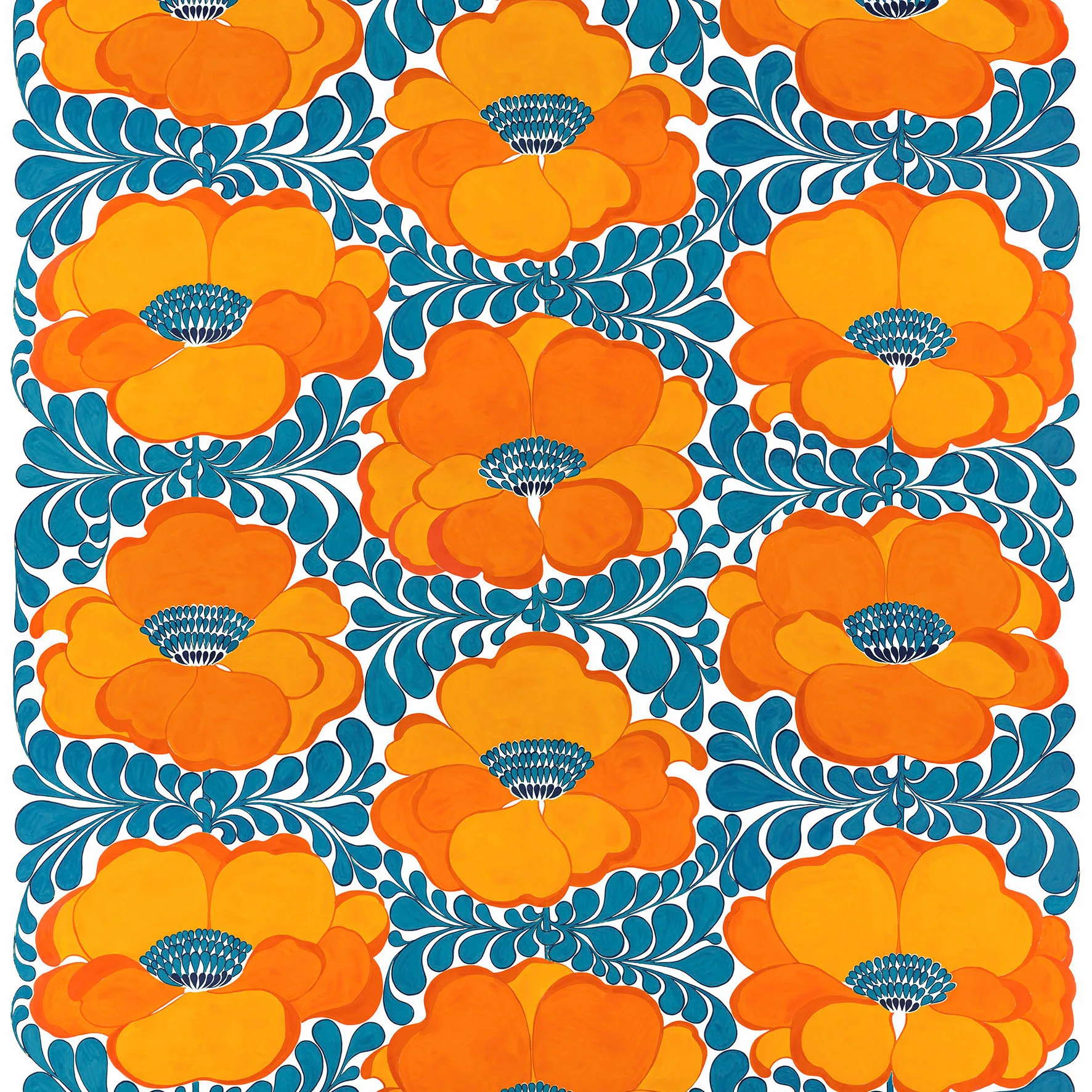 Love tyg, Blå-orange Arvidssons Textil