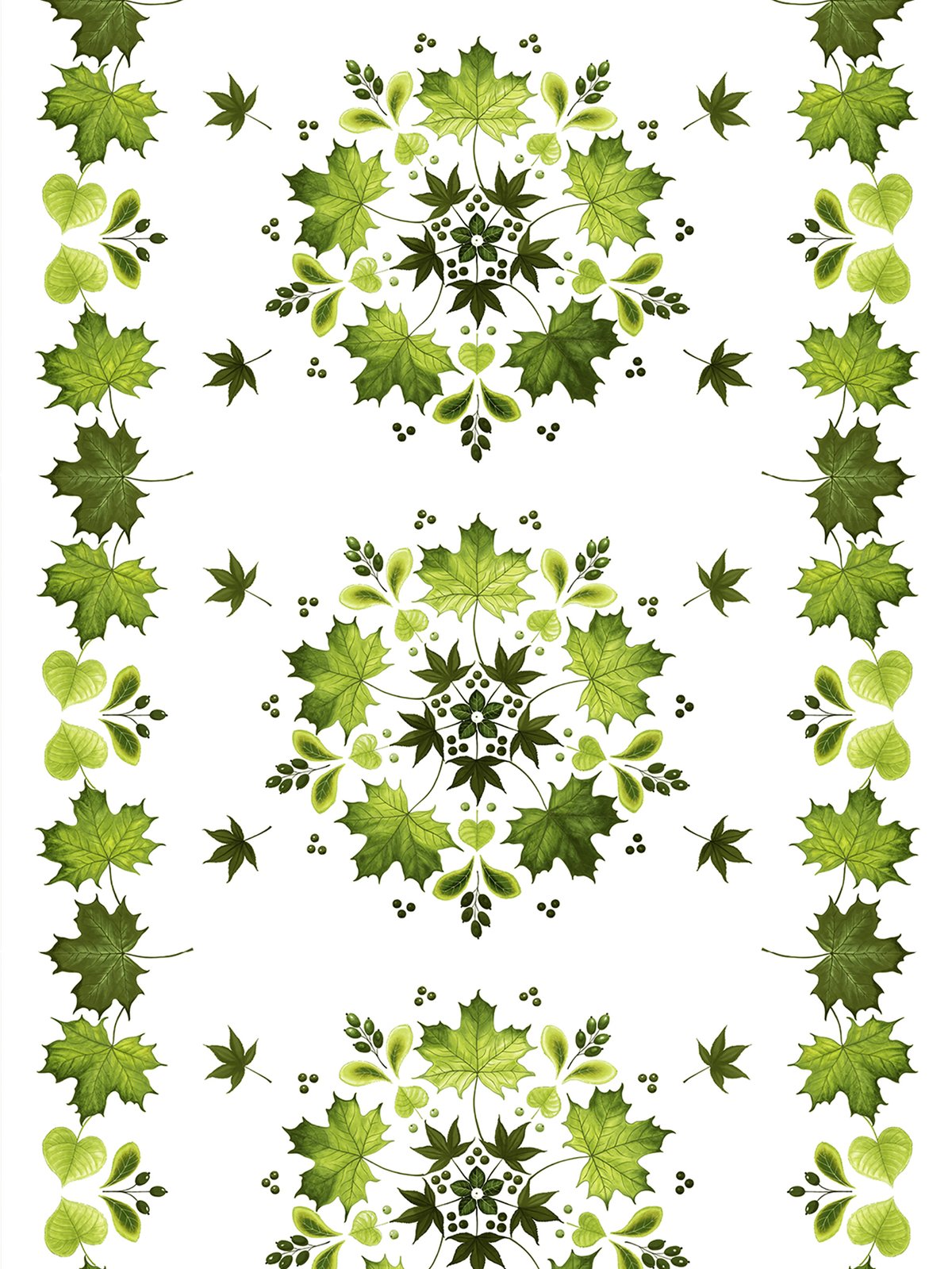 Arvidssons Textil Lövkrans vaxduk Grön | Skandinavisk Design | Vaxdukar | Grön