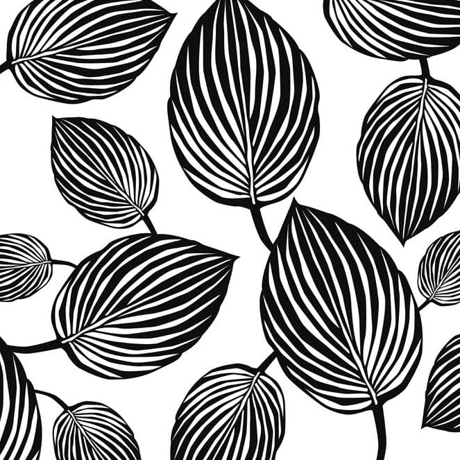 Lyckans blad tyg, vit Arvidssons Textil