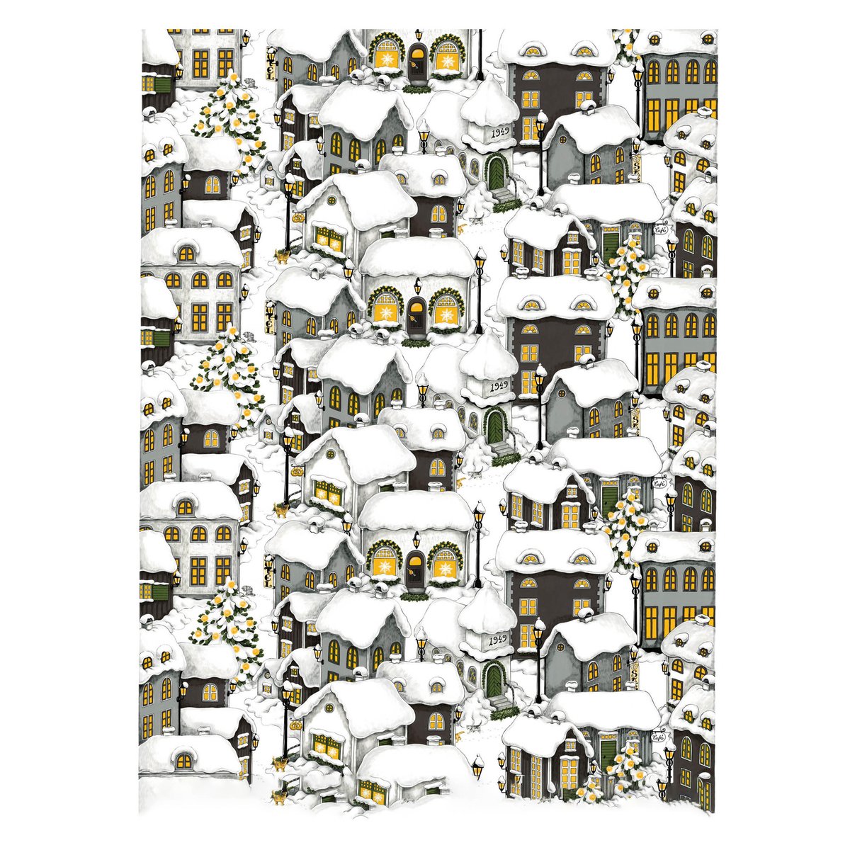 Arvidssons Textil Lyckeby jul tyg Grå-vit | Skandinavisk Design | Tyger & Metervaror | Grå