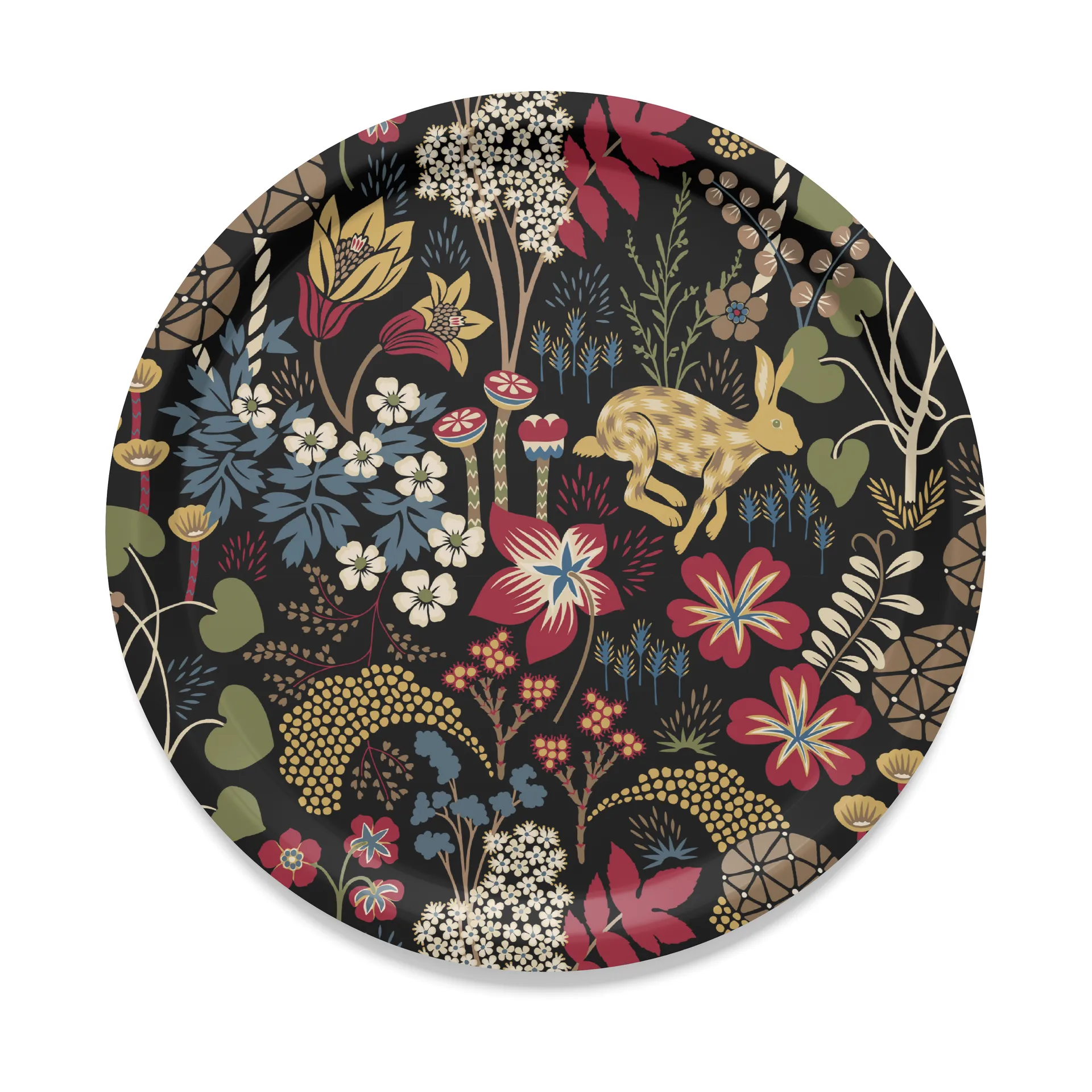 Lyckeflykt bricka Ø31 cm, Röd-brun Arvidssons Textil