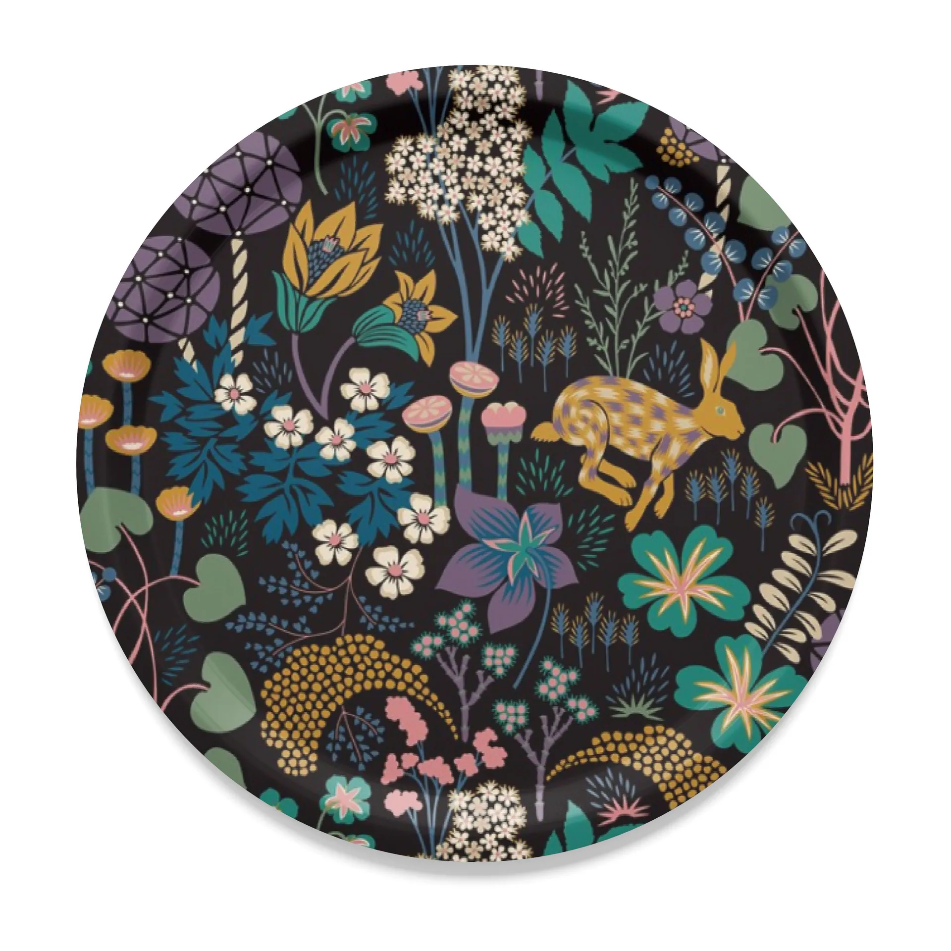 Lyckeflykt bricka Ø31 cm, Svart Arvidssons Textil