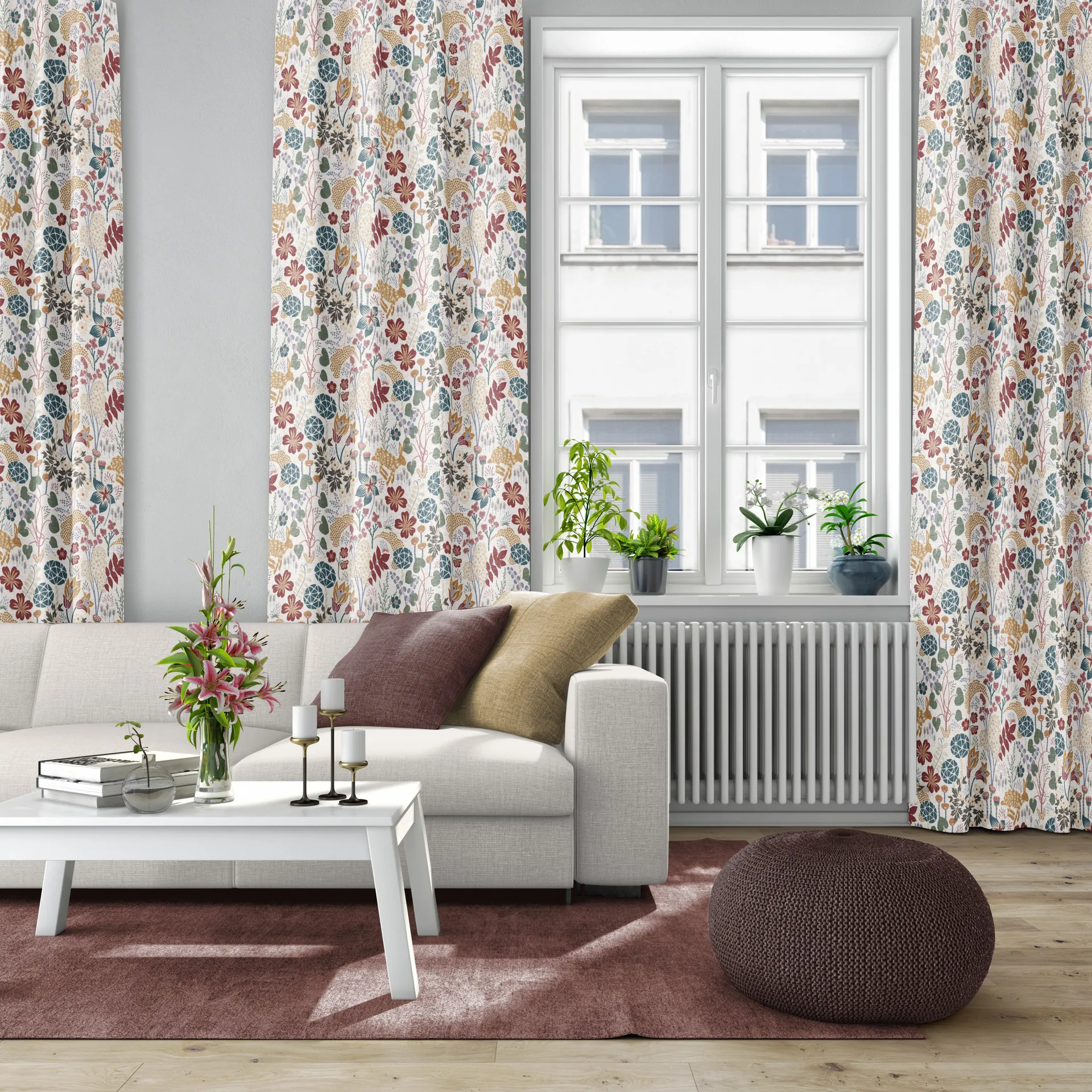 Lyckeflykt tyg, Rost-brun Arvidssons Textil