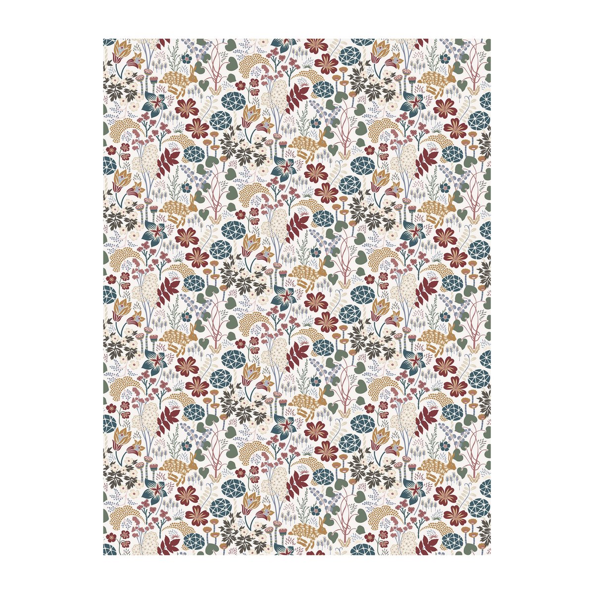 Arvidssons Textil Lyckeflykt vaxduk Rost-brun | Skandinavisk Design | Tyger & Metervaror | Brun