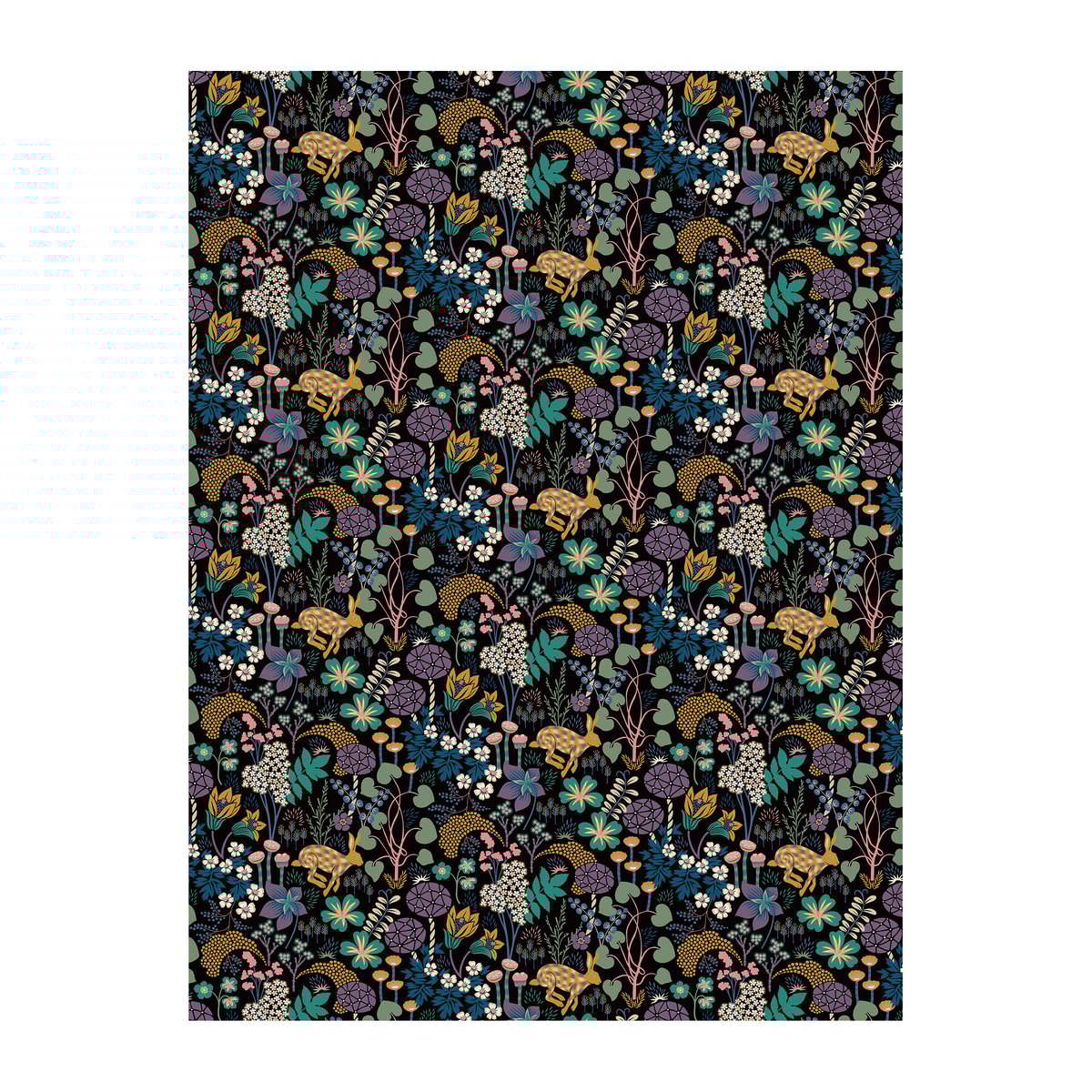 Arvidssons Textil Lyckeflykt vaxduk Svart | Skandinavisk Design | Tyger & Metervaror | Svart