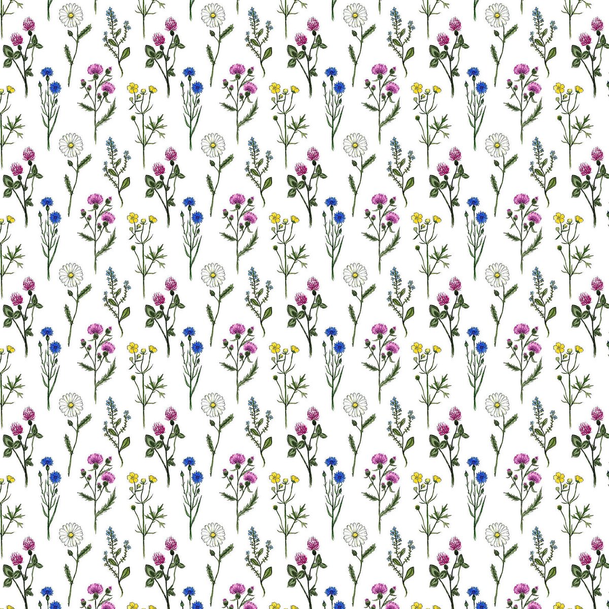 Arvidssons Textil Midsommar tyg Multi | Skandinavisk Design | Tyger & Metervaror | Multi
