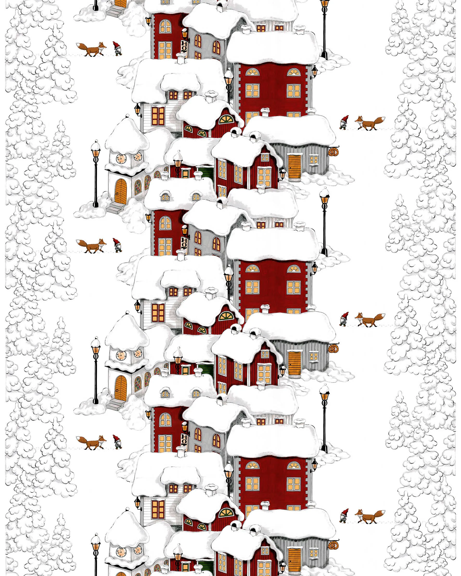 Mikkel vaxduk, Offwhite-grå-röd Arvidssons Textil