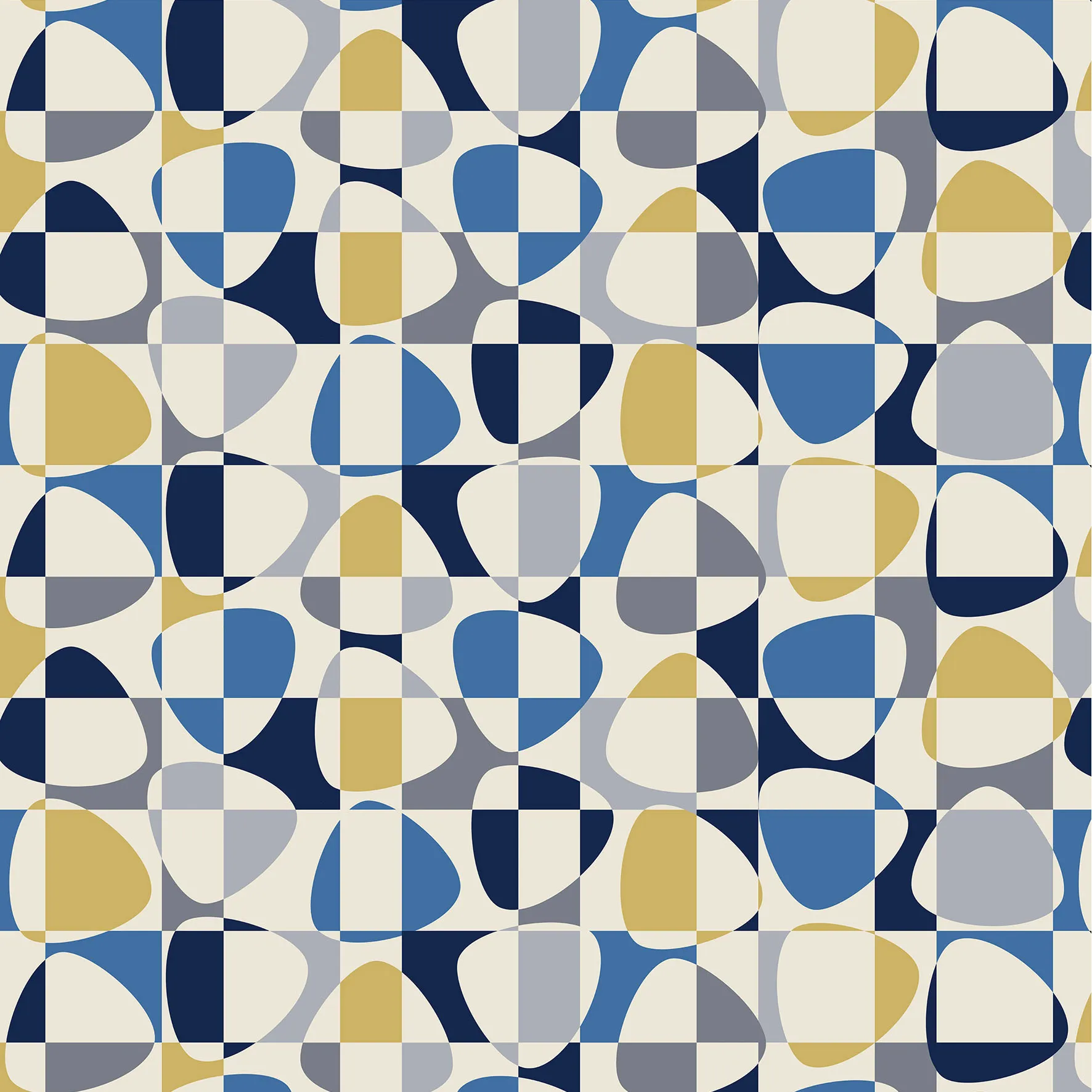 Mosaik tyg, Blå Arvidssons Textil