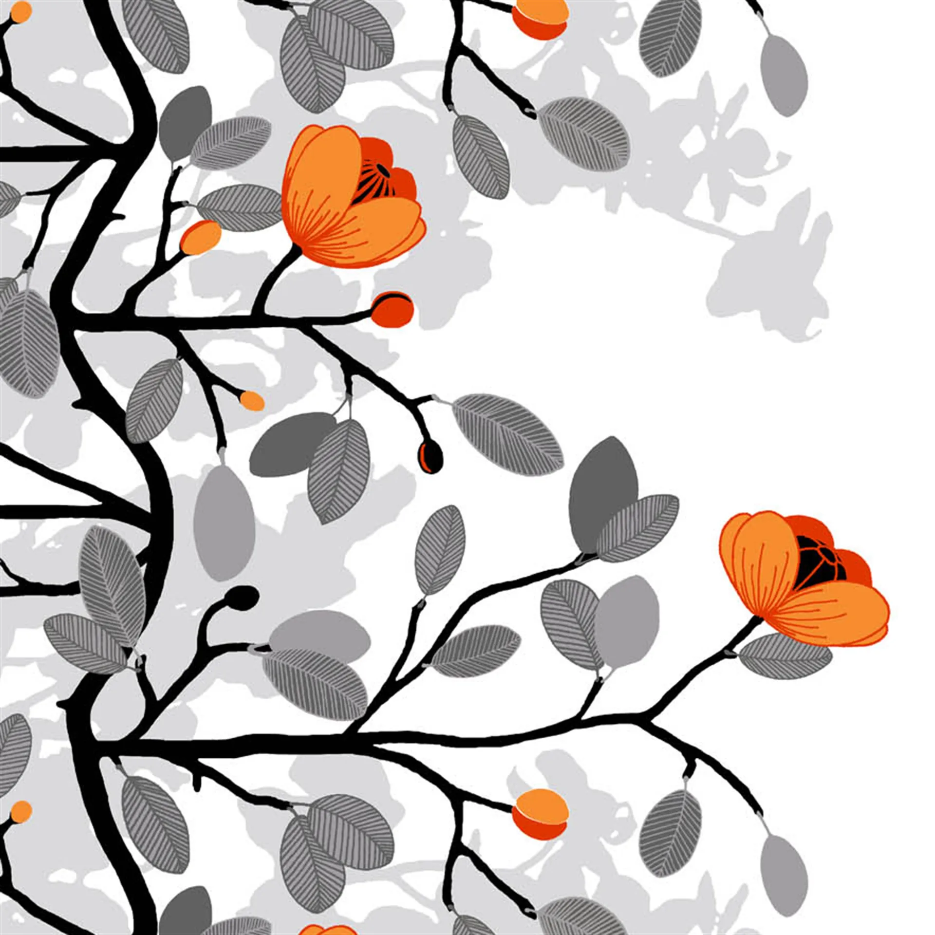 Ofelia tyg, orange Arvidssons Textil