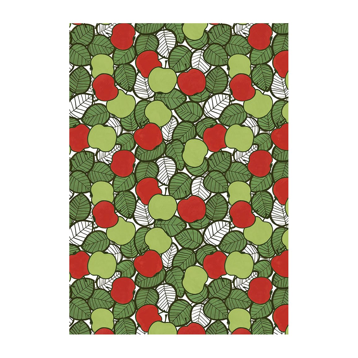 Arvidssons Textil Päppel vaxduk Grön-röd | Skandinavisk Design | Tyger & Metervaror | Grön
