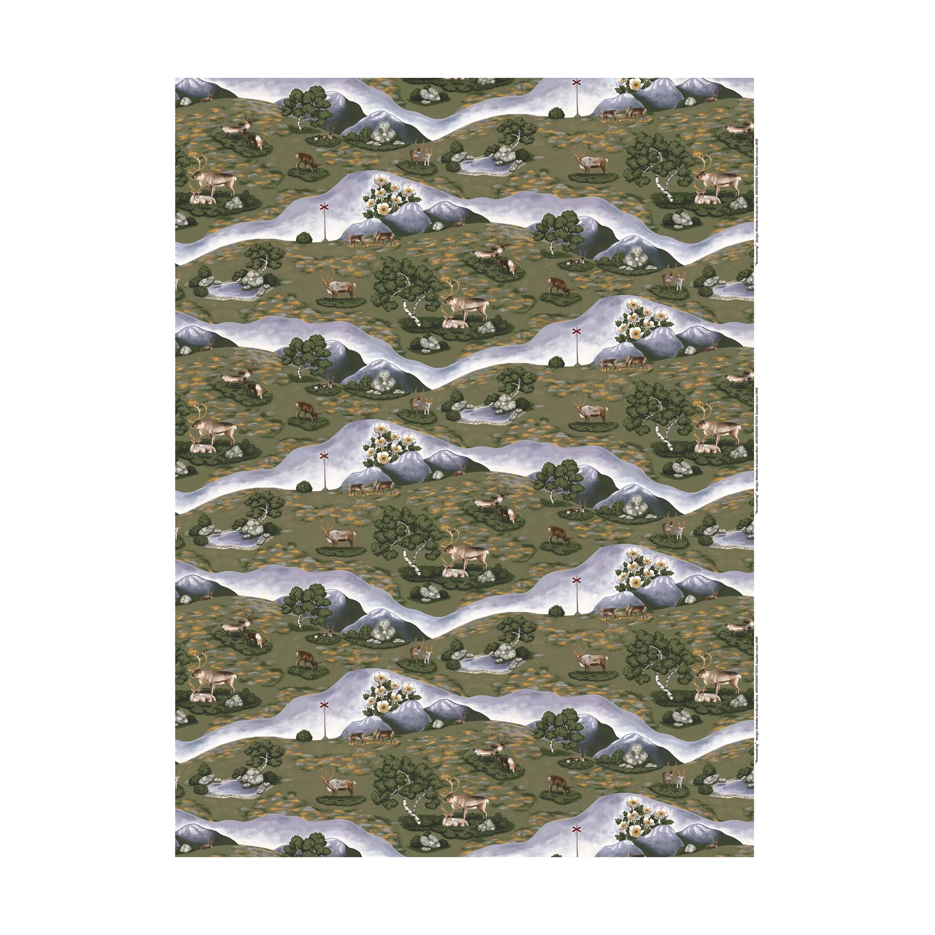 Renvandring vaxduk, Mörkgrön Arvidssons Textil