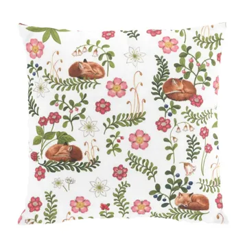 Sova räv kuddfodral 47x47 cm - Grön-rosa - Arvidssons Textil