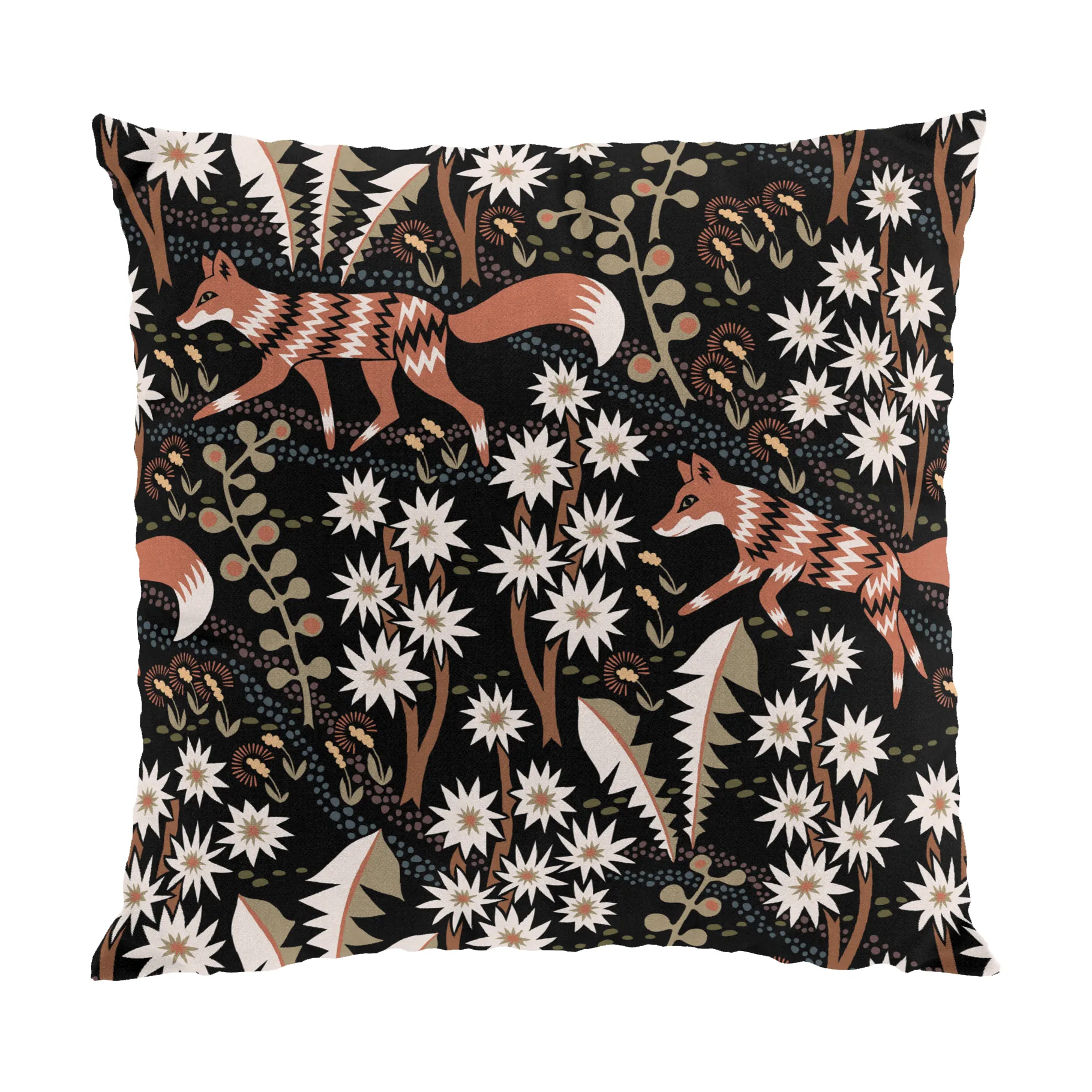 Stjärnspeja kuddfodral 47x47 cm, Svart-rost Arvidssons Textil