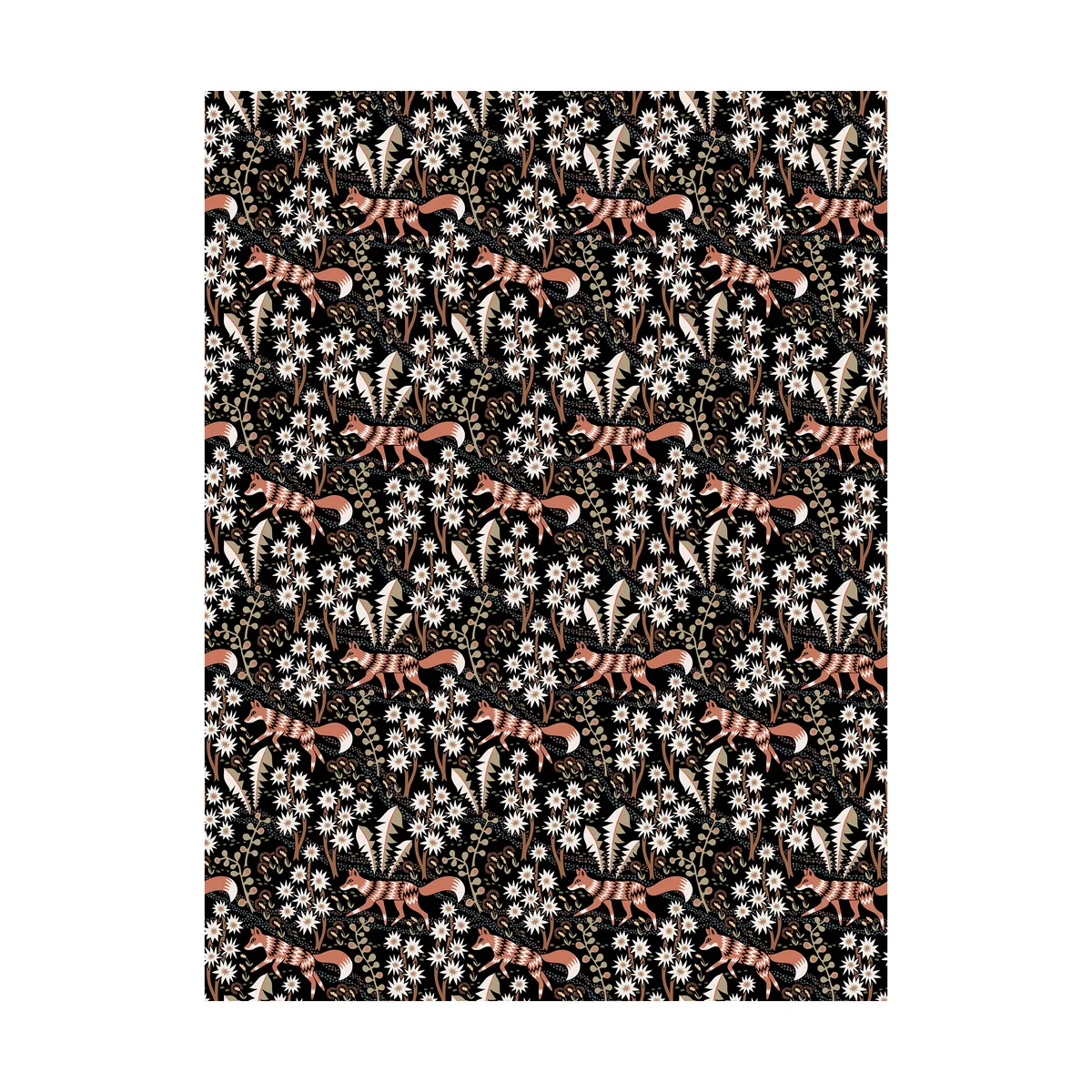 Arvidssons Textil Stjärnspeja tyg Svart-rost