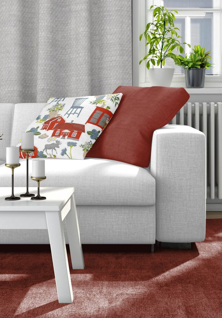 Strövtåg kuddfodral 47x47 cm, Röd Arvidssons Textil