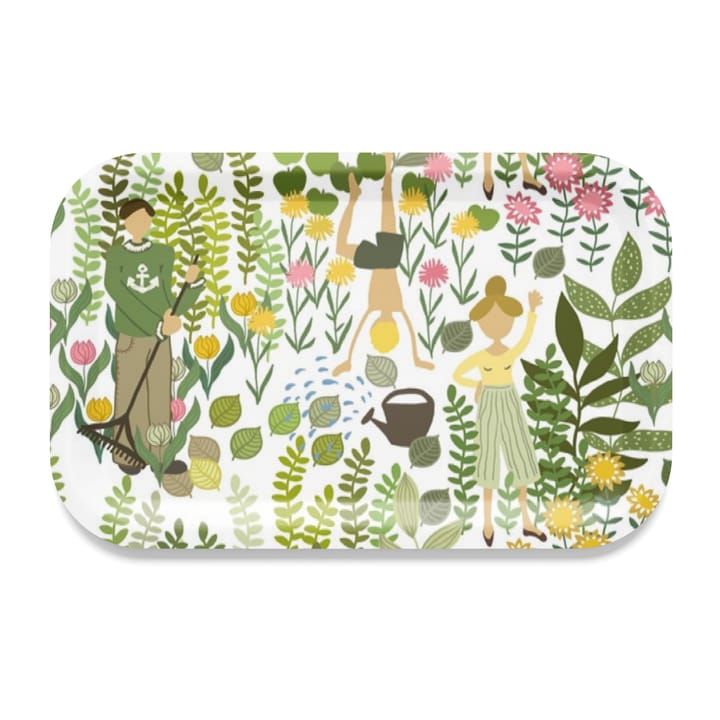Trädgård bricka 21x33 cm - Grön - Arvidssons Textil
