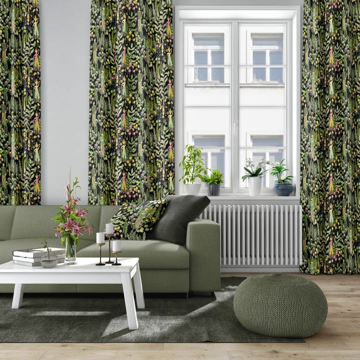 Trädgård kuddfodral 47x47 cm - Svart-grön - Arvidssons Textil
