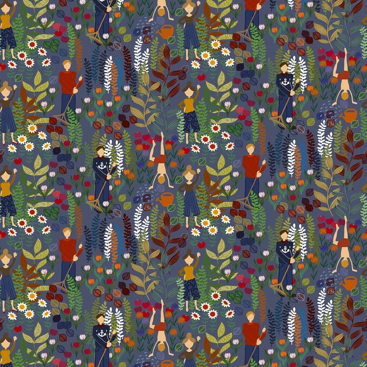 Trädgård tyg - Blå - Arvidssons Textil