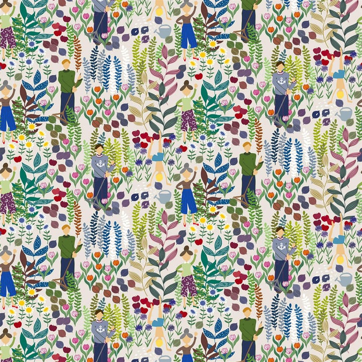 Trädgård tyg - vit - Arvidssons Textil